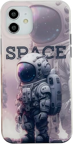Bonita funda para iPhone 11, diseño de astronauta espacial planeta luna, diseño elegante de IMD a prueba de golpes, antideslizante, protector de