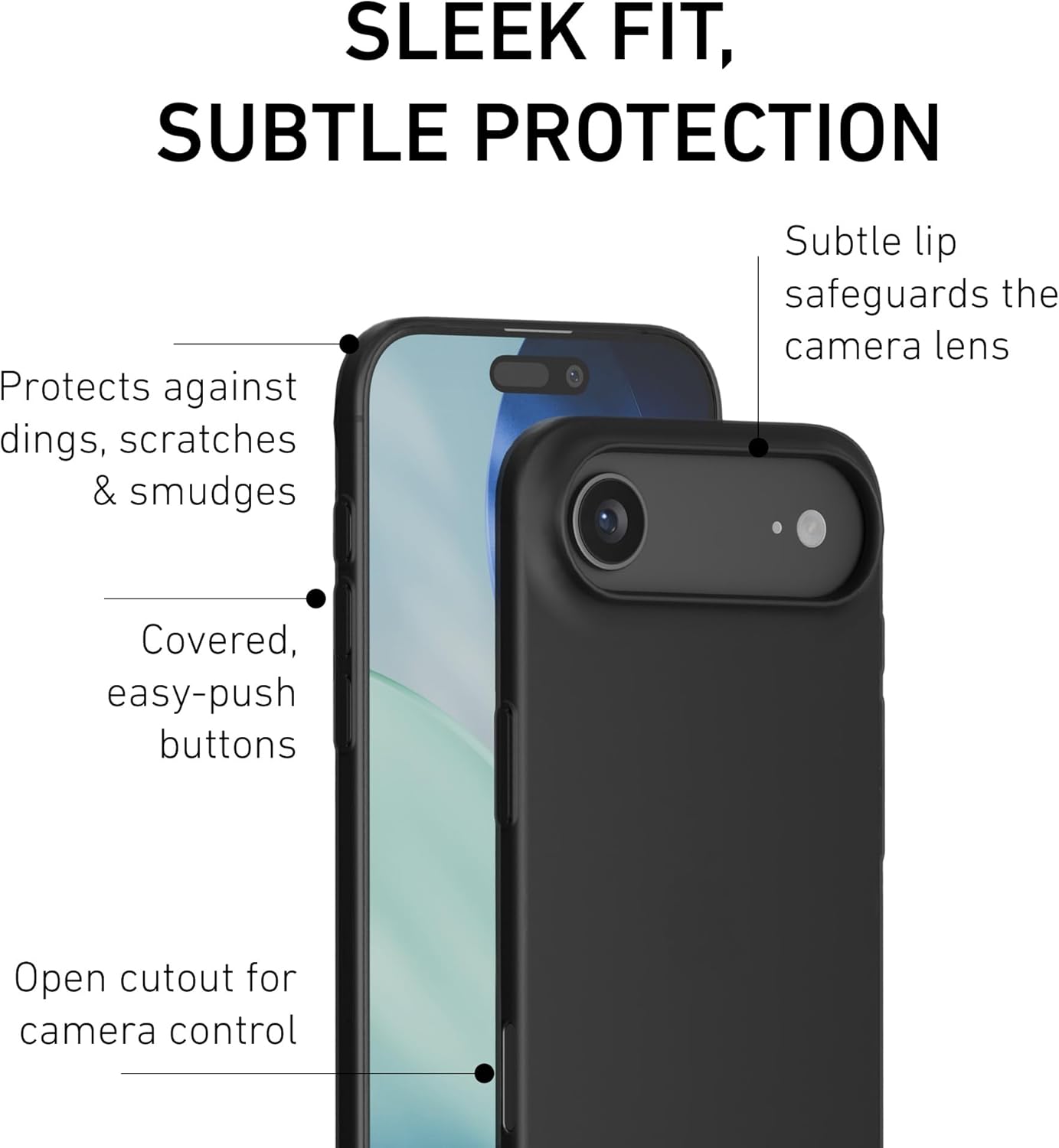 PEEL Super Thin Case for iPhone 17 Air (Transparent Black) – Sleek Minimalist Design, Branding-Free, Ultra Slim – Protects & Showcases Your Device