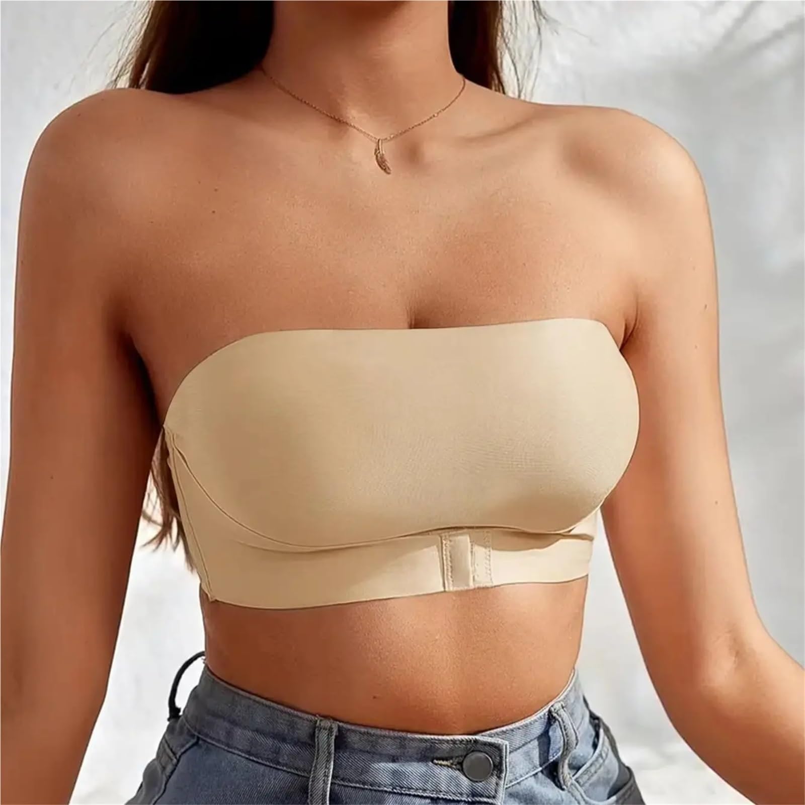 Reggiseno senza spalline senza cuciture senza cuciture reggiseno sfoderato chiusura frontale reggiseno quotidiano reggiseno a fascia non imbottito reggiseno a tubo senza spalline Top Plus Size