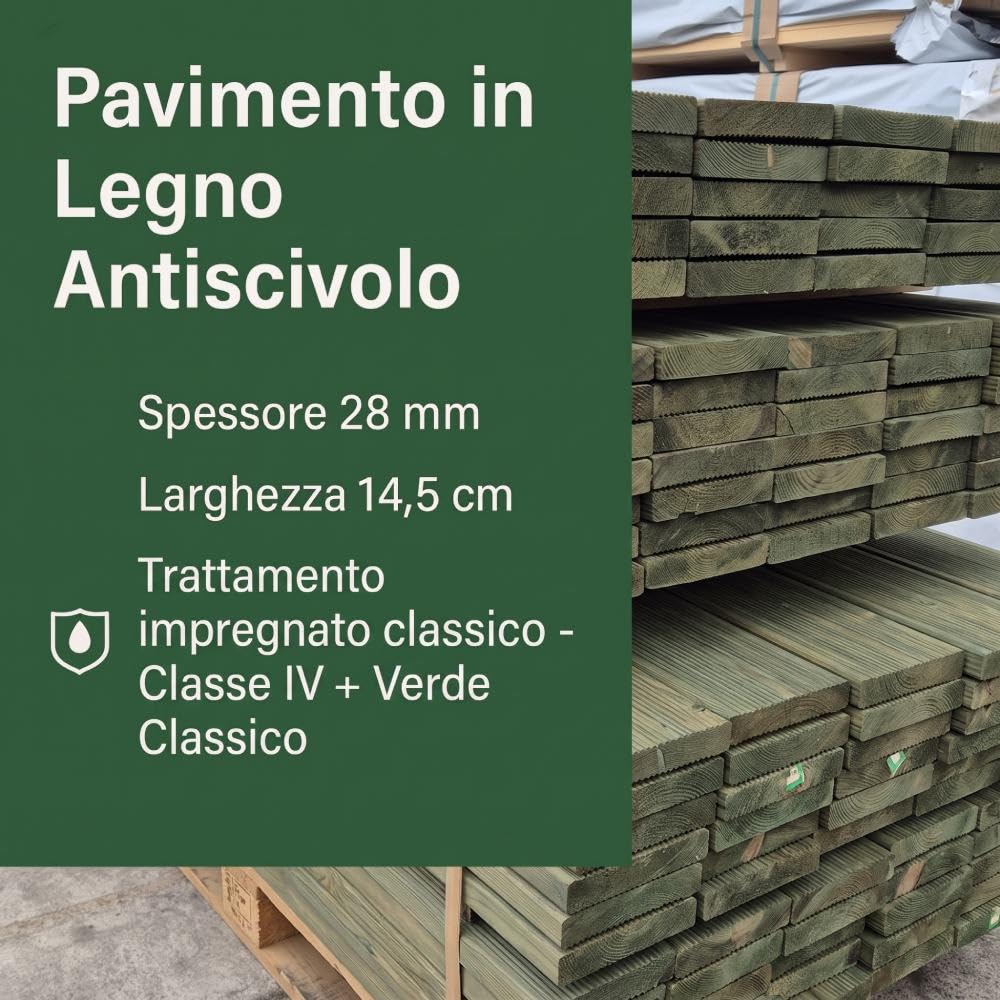 Sunwood Plataforma suelo madera exterior impregnado 200 cm – 20,30 m²