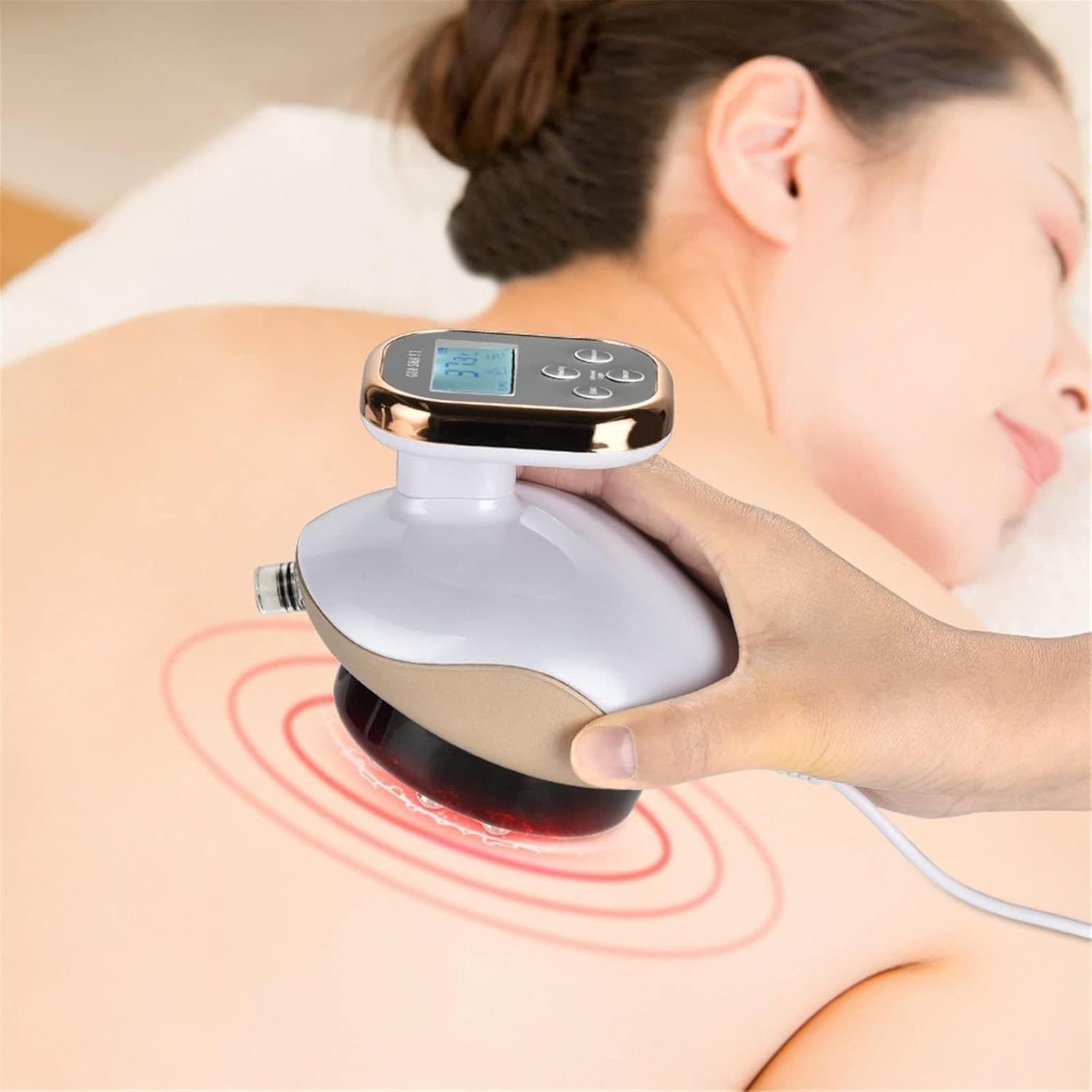 Massaggiatore Elettrico per coppettazione raschiante sottovuoto, Set per coppettazione Senza Fili Gua Sha, Calore e Pressione negativa per la Gamba della Spalla Posteriore