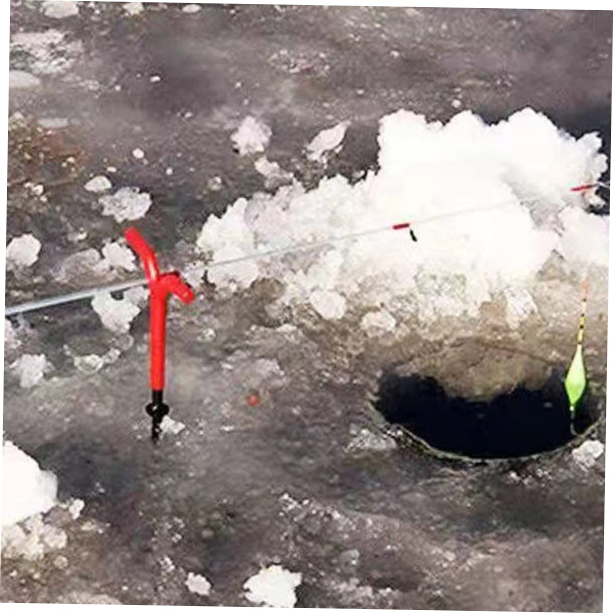 HONMEET 2pcs Spiral Drill Tent Stakes Holder for Winter Fishing Durable Outdoor Tent Brackets High Grade Material Fishing Gear Accessories for Awning and Canopy Setup