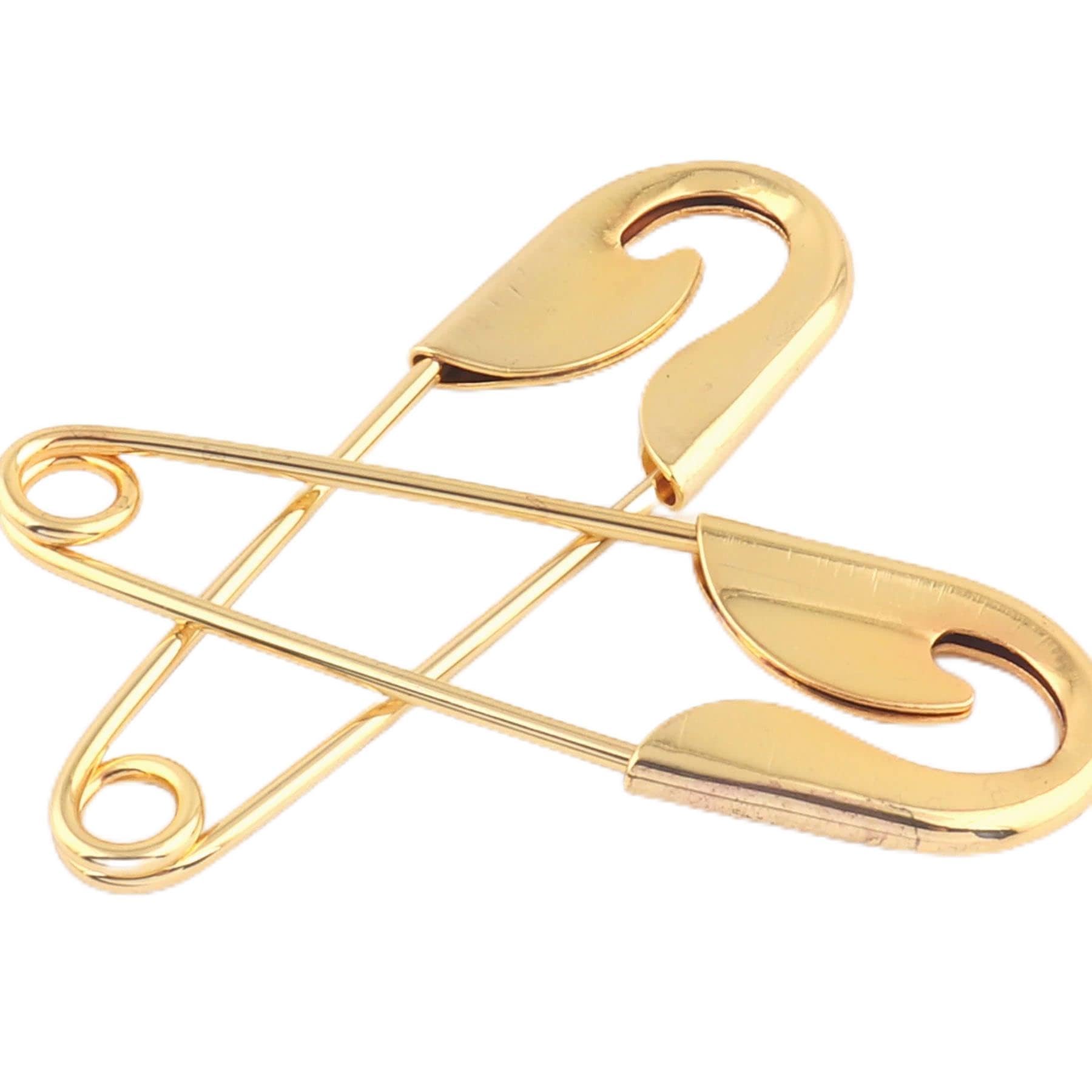 Alfileres de ropa,Imperdibles,10 piezas de alfileres de seguridad dorados de gran tamaño de 100 mm, accesorios de herramientas de costura de bricolaje Alfileres de cierre de metal grandes for bufandas