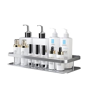 KiBxan Shower Caddybathroom Organizer Home Essentials Shower Shelf Organization and Storageadhesive Shower Shelvesrustproof Blackbathroom Organizer Shower Wall Caddy