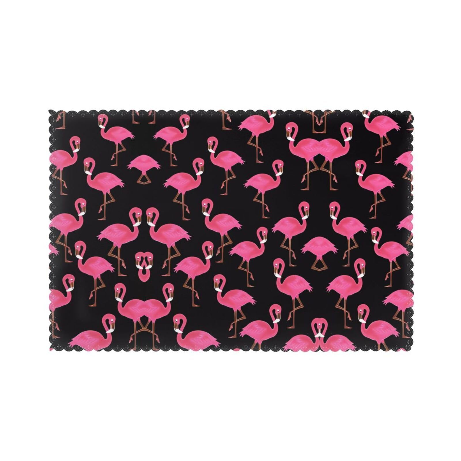HJFCZH Lovely Pink Flamingos Prints Placemats Set of 6 12x18in – A Great Housewarming Gift for a Warm & Stylish Home