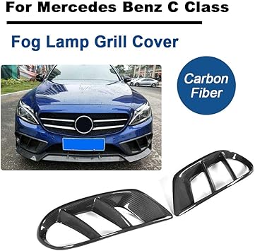 Tgfof Nebel Licht Lampen Mesh Grill Abdeckung Einsatz Gitter Grille Fur W205 C Klasse C43 Amg Air Vent Carbon Fiber Amazon De Auto Motorrad