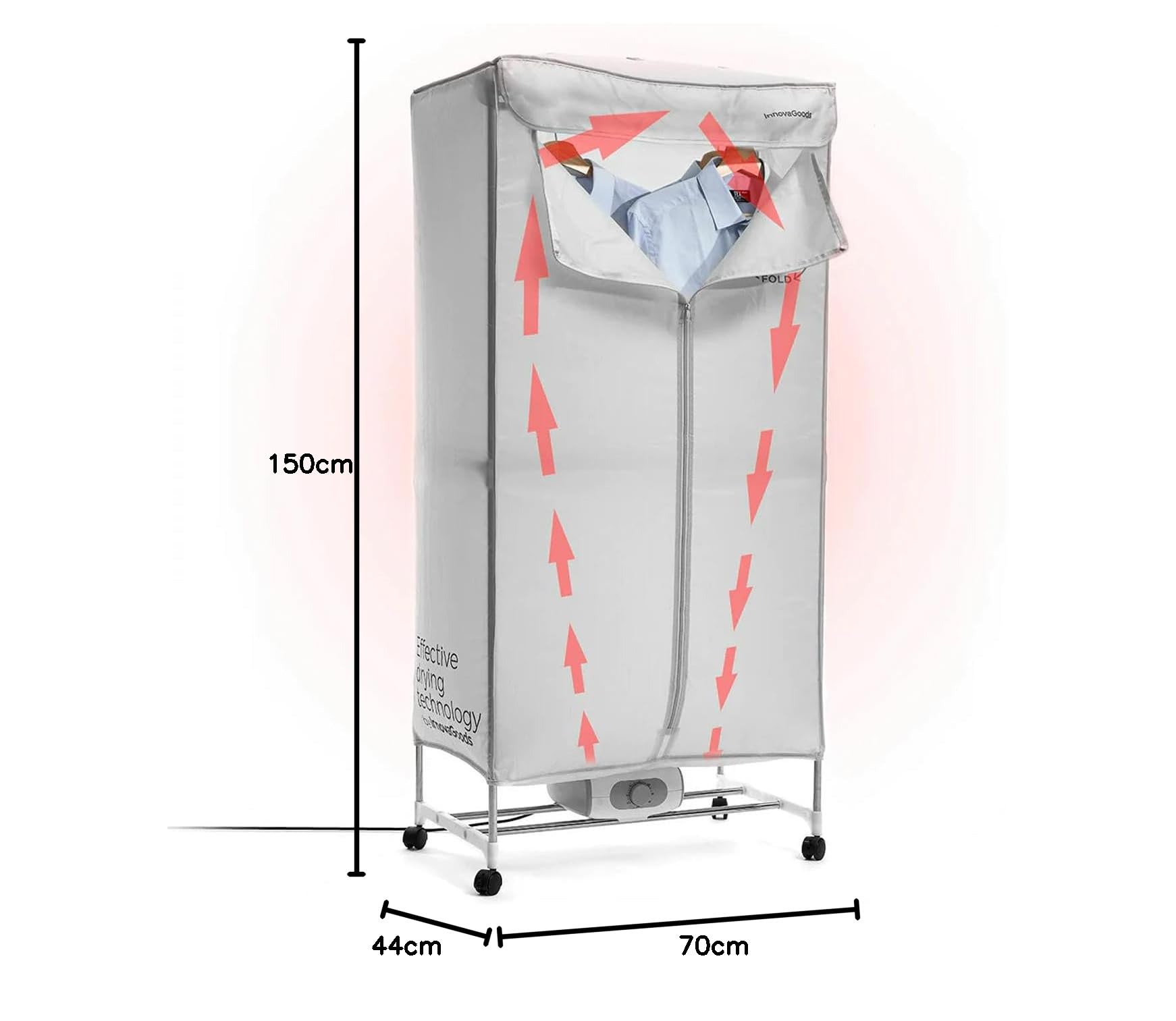 Wintem - Drybox Smart Asciugatrice ad Aria Rettangolare 1000W con Timer 4 Ore, Telo di Copertura e Telecomando, Multiuso come Stendibiancheria Elettrico e Armadio Portatile