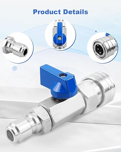 Miniatura 6 de Kit de válvula de bola de alta presión para lavadora de alta presión, conector rápido 3/8 NPT 4500 PSI para lavadora eléctrica Control de manguera