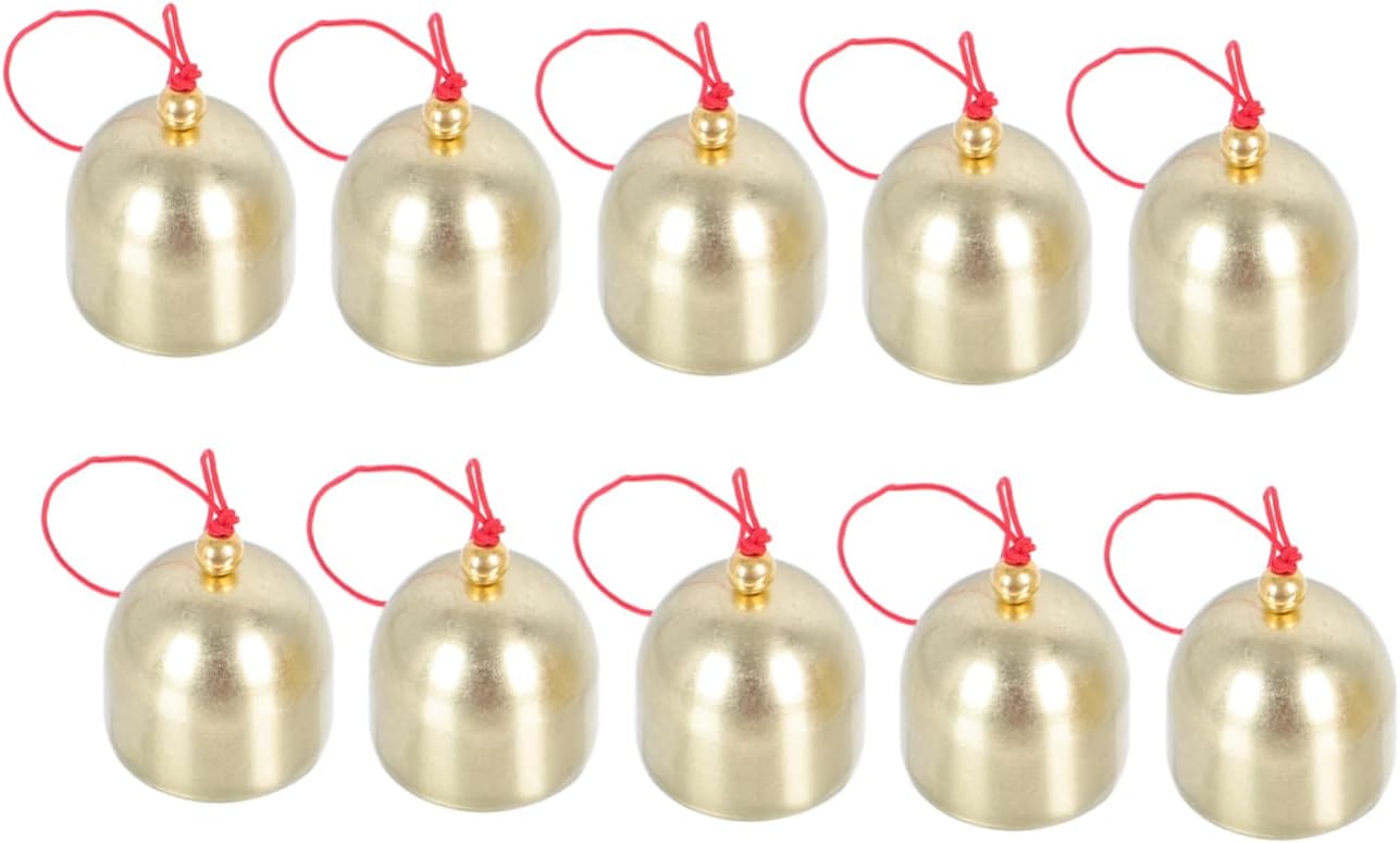 Xmas Alloy Bell Pendants 10pcs for Christmas DIY Decor