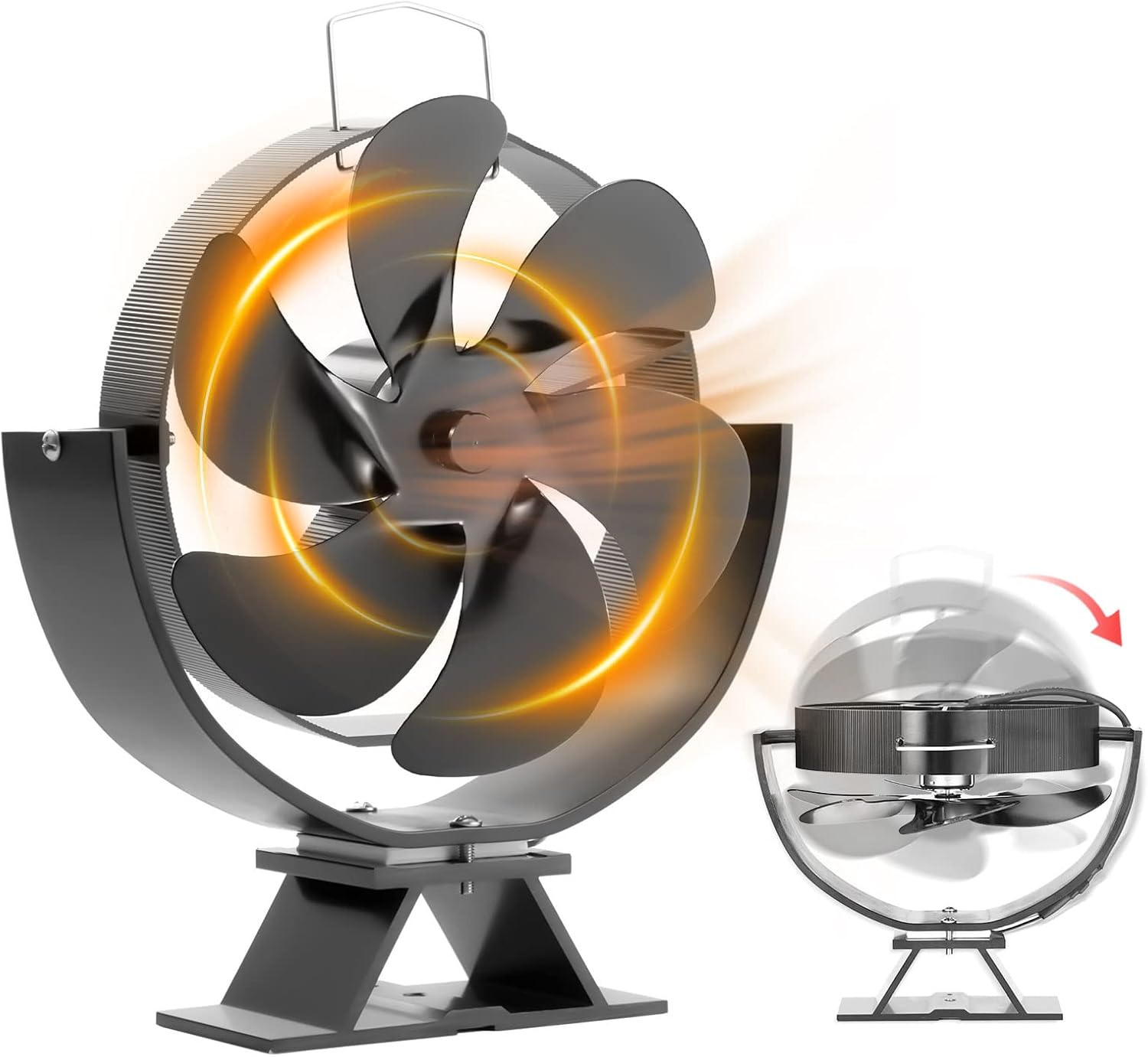 Miaton Wood Stove Fan Heat Powered, Fireplace Fan, Wood