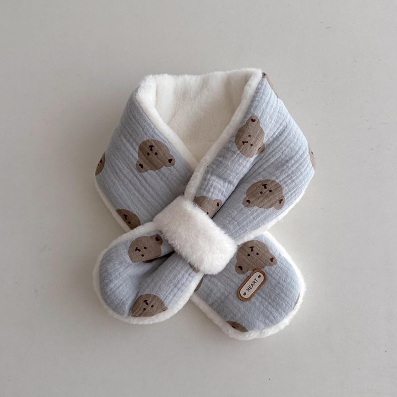 Lovely Bear Pattern Scarf Stylish Children's Winter Neck Cover Sleeve Windproof Neckerchief Handmade Casual Neck Warmer Neck