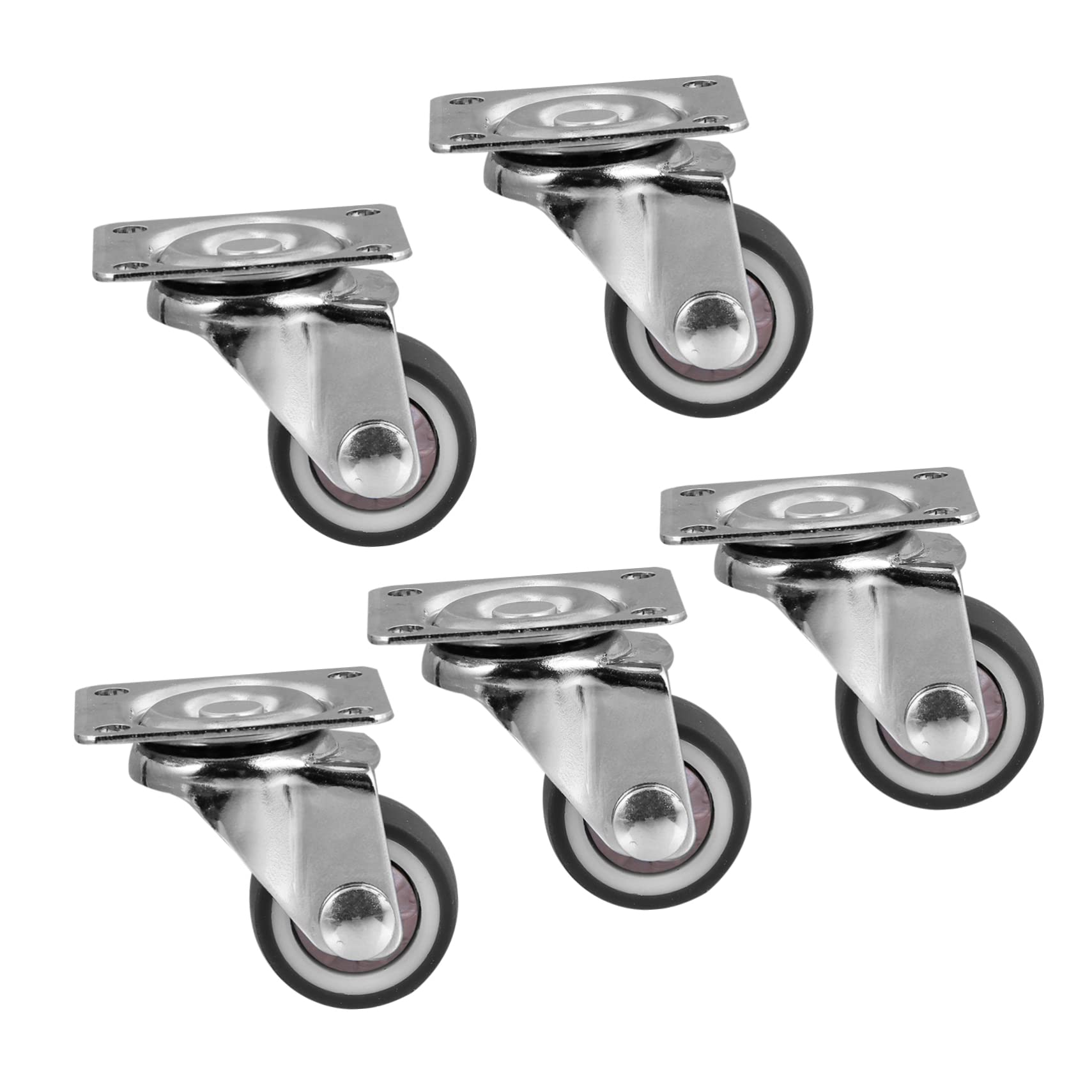 OKUMEYR 5pcs Casters Wheel Threaded Stem Heavy Duty Castors Double Bearing Caster Heavy Duty Caster Replacement Caster Swivel Caster Grey
