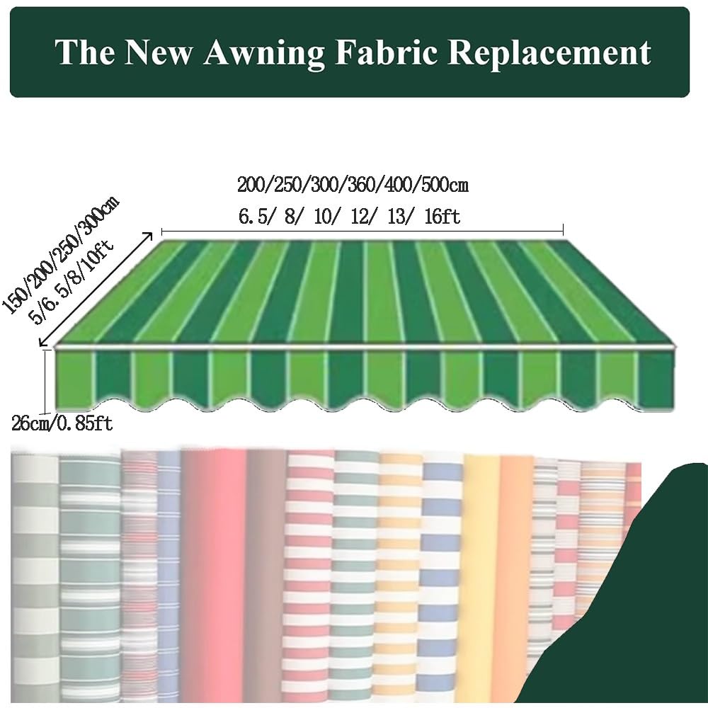 Toldo retráctil de 13 x 10 pies para patio, funda de repuesto azul para el hogar y la empresa, protección solar, tela resistente a la intemperie con cenefa, ideal para terrazas y patios
