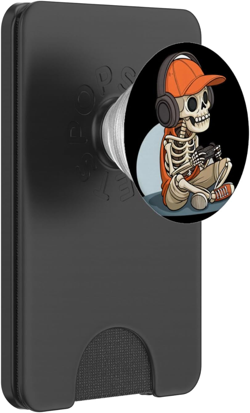 Cool Skeleton Gaming Headset Gamer Halloween PopSockets PopWallet for MagSafe