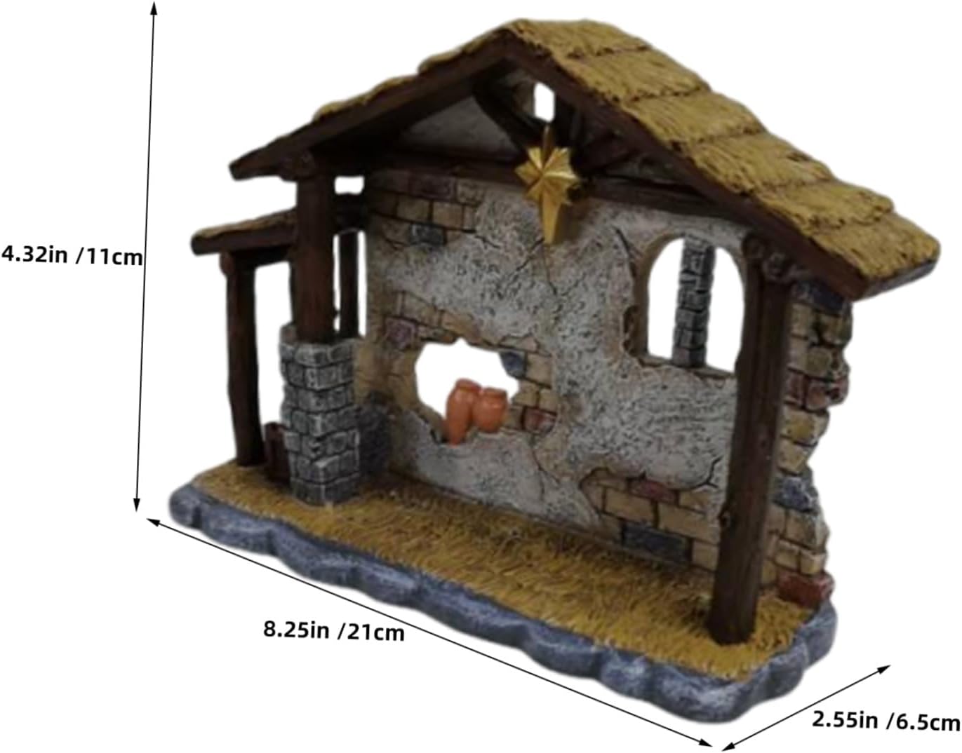 STOBAZA Resin Nativity Scene Figurine 11cm Christmas Ornament for Desktop