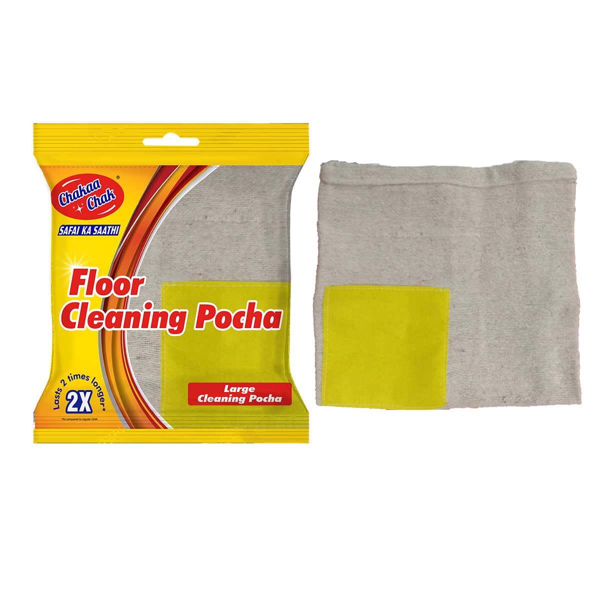 ChakaachakFloor Cleaning Pocha For Regular Cleaning - 100% Cotton For Absorption, 1 pc
