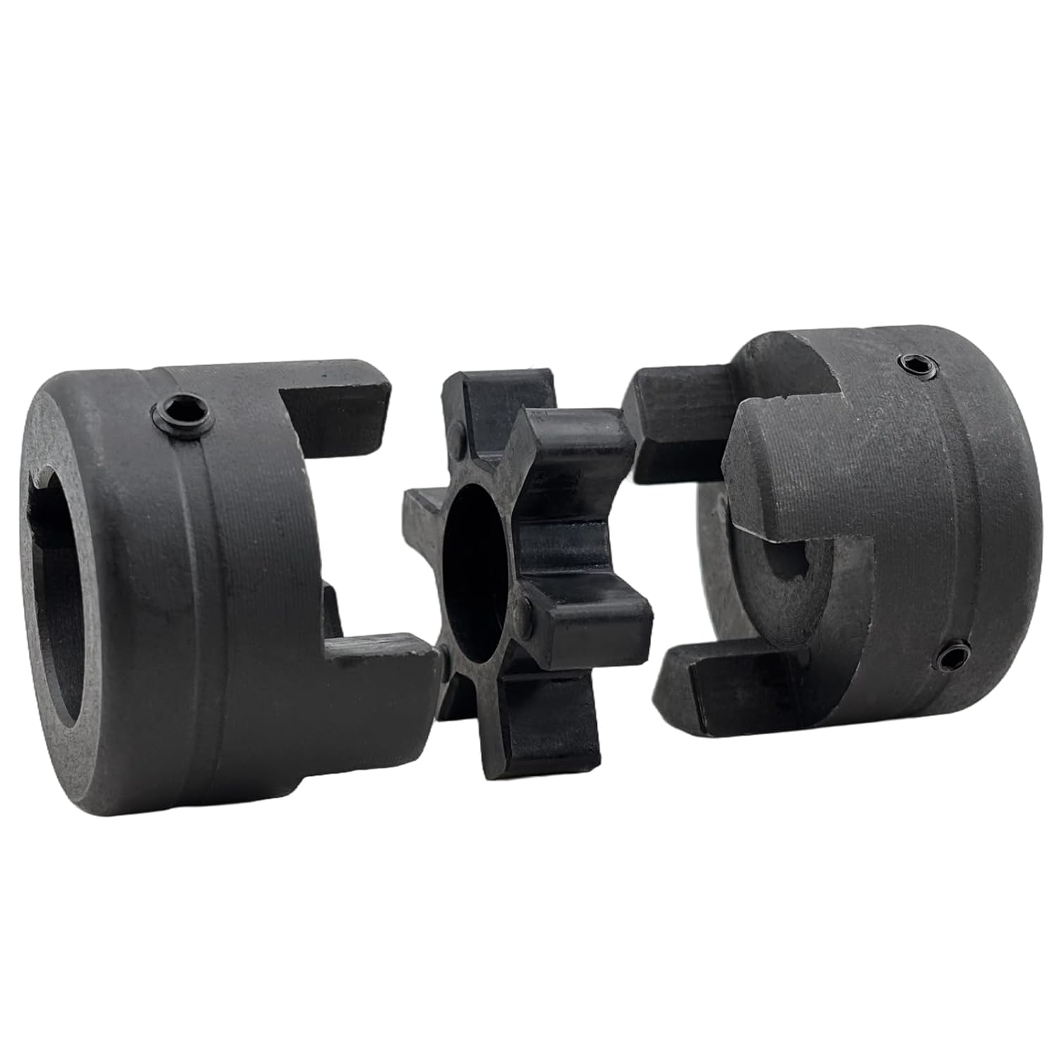 7/16" to 1" L075 Flexible 3-Piece L-Jaw Coupling Coupler Set & Rubber Spider for Log Wood Splitter,Multi-Flex Couplings L075-7/16-1