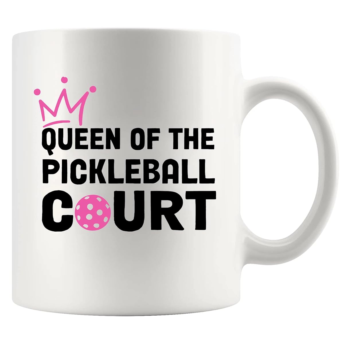 Panvola Queen of the Pickleball Court Sports Gift Ceramic Mug 11oz White