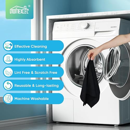 Miniatura 177 de HOMEXCEL - Paquete de 8 paños de limpieza de microfibra, trapos de limpieza, toallas de limpieza de 4 colores surtidos,11.5 x 11.5 pulgadas Amarillo