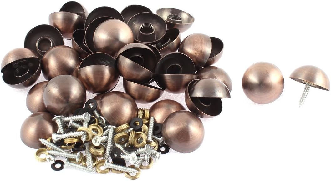 Wardrobe Door Quality Parts 27mm Diameter Semicircle Glass Mirror Screw Type Nail Decor 40pcs Model:62as624qo758