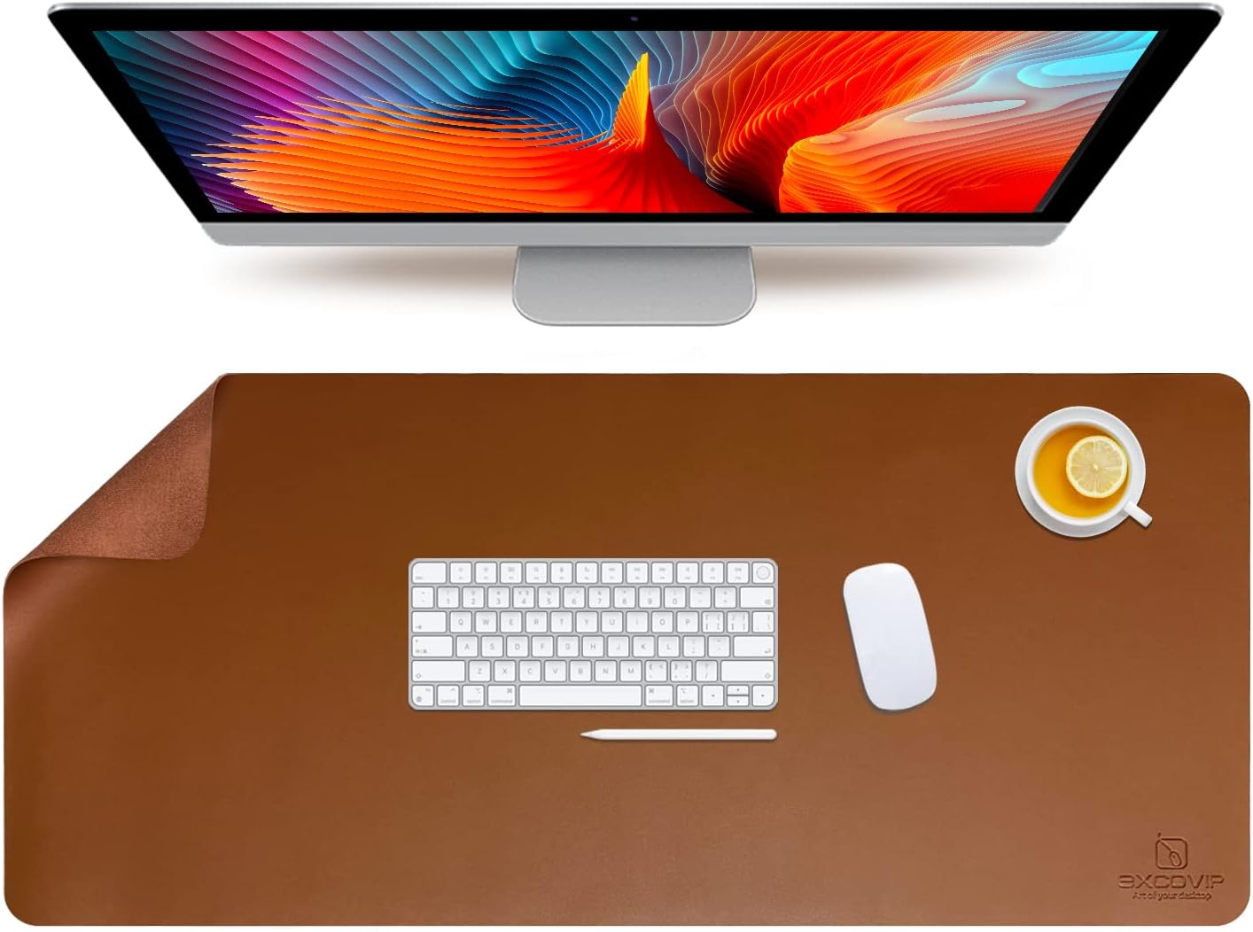 EXCOVIP Extended Large Mouse Pad, Non-Slip PU Leather Desk Mouse Pad ...