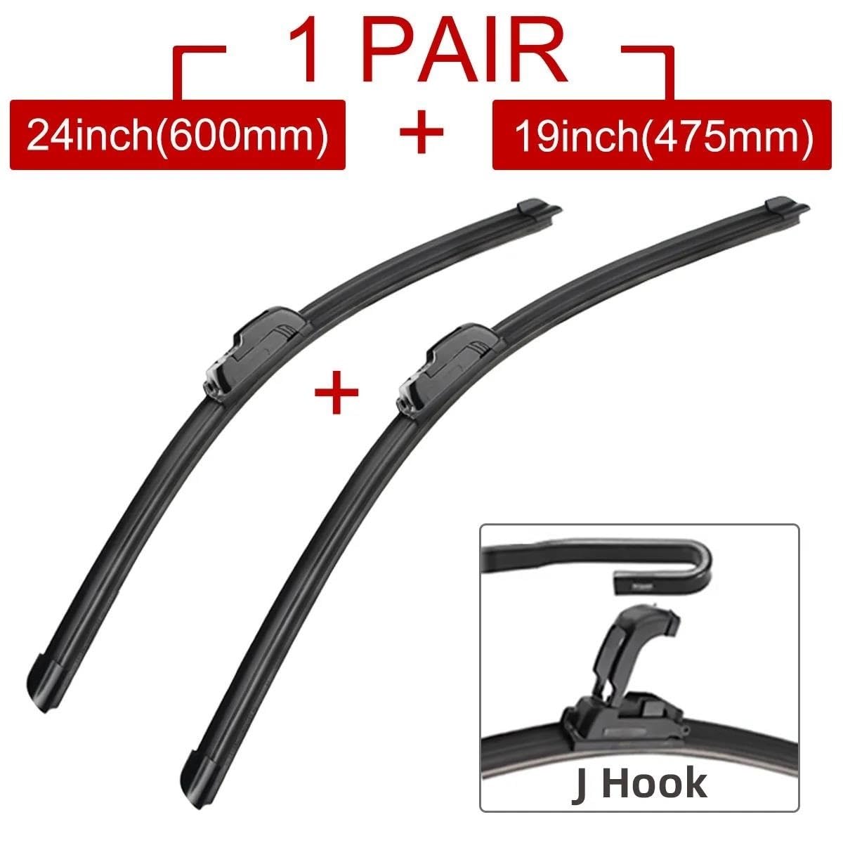limpiaparabrisas Para Nissan para Frontier para Navara Brute D40 2004-2013 24"+19" Escobillas de limpiaparabrisas delanteras coche Limpiaparabrisas tipo U Gancho en J