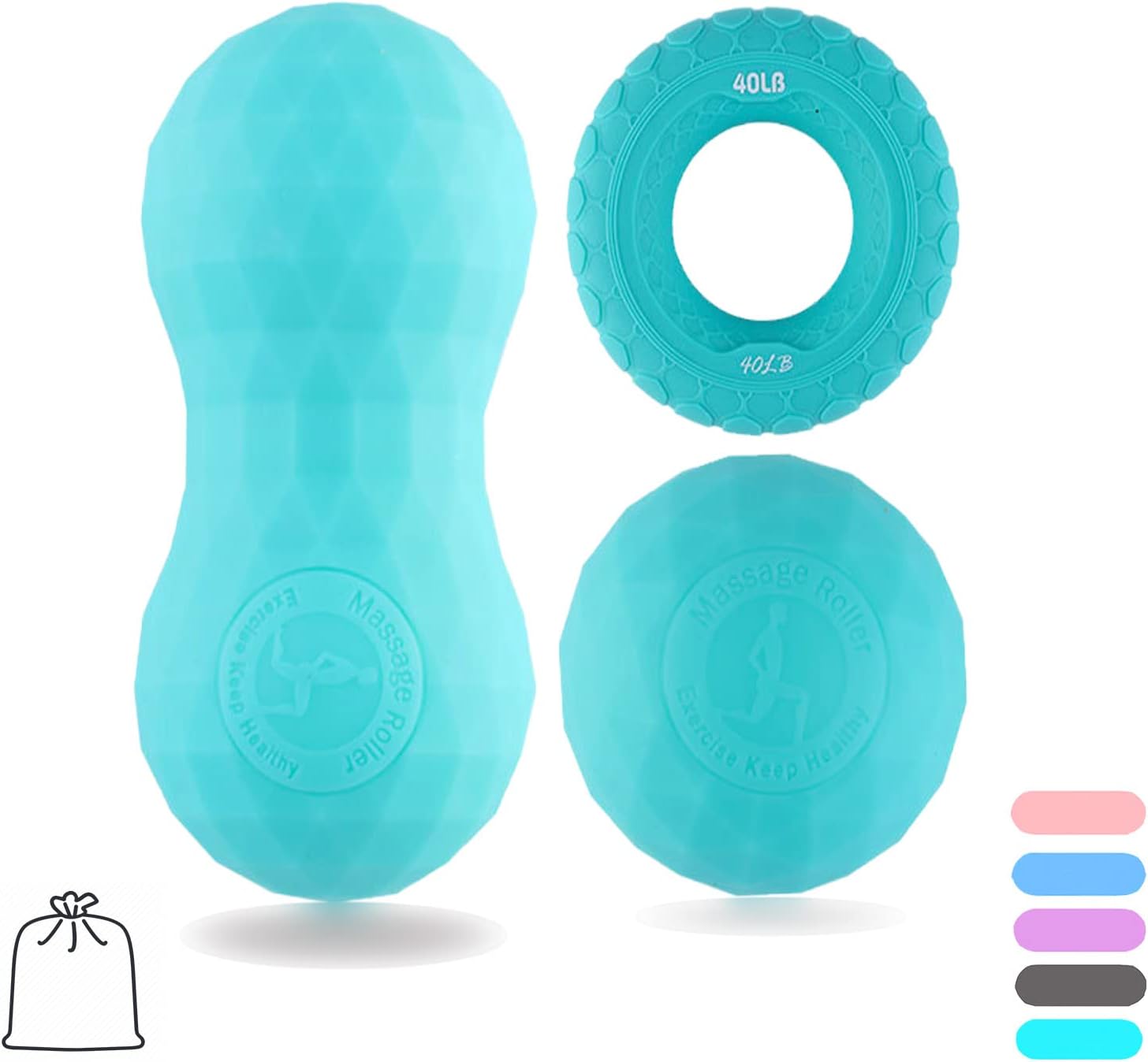 SIOYTOER Physical Massage Ball Set Silicone Peanut Muscle Roller Lacrosse Ball Hand