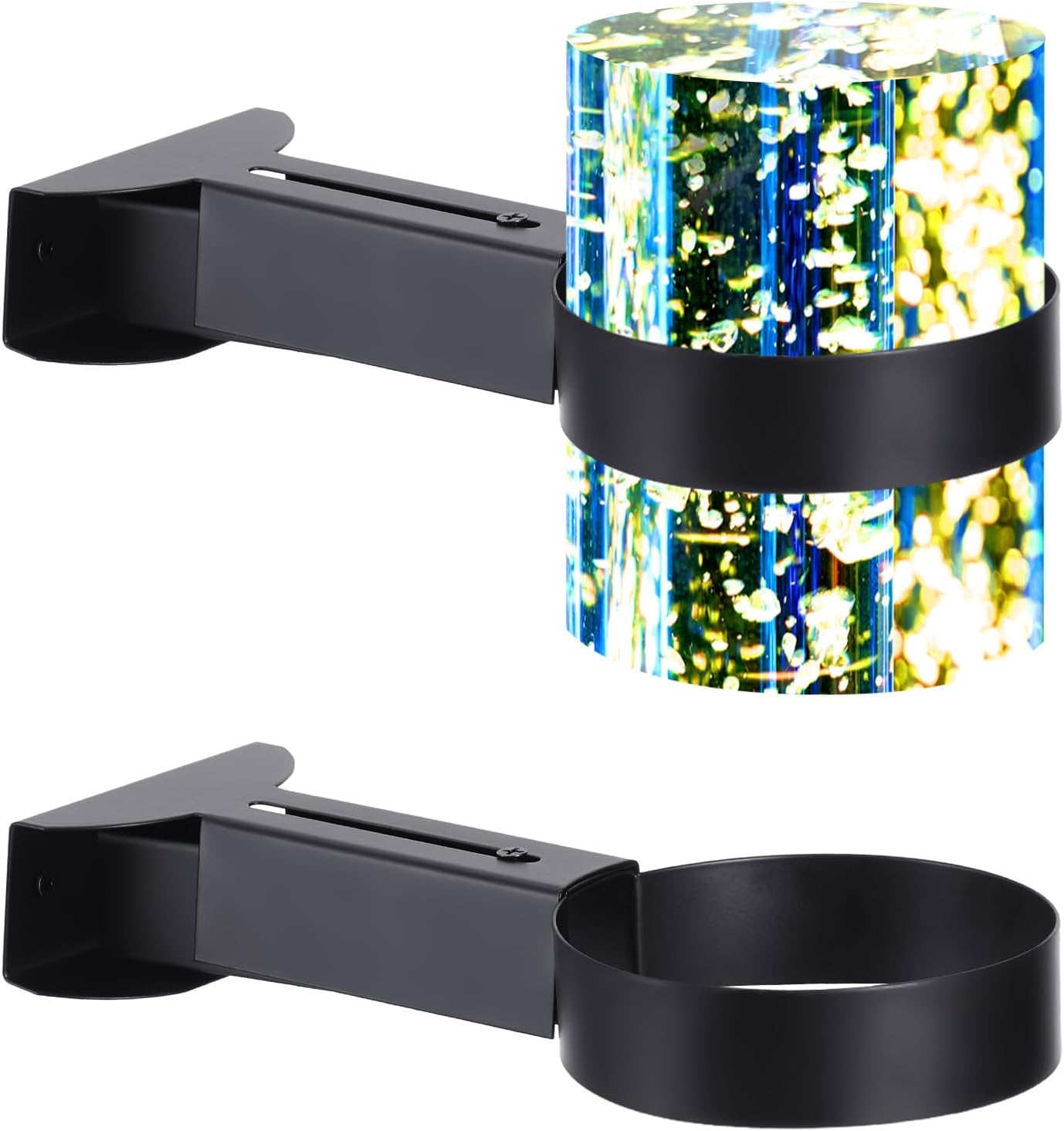 Tandefio 4 Pcs Sensory Bubble Tube Wall Bracket Extending 11 cm Diameter Wall Mounted Bubble Light Holder Water Floor Lamp Holder to Prevent Spillages and Keep Fish Aquarium Tank Stand Safe (Black)