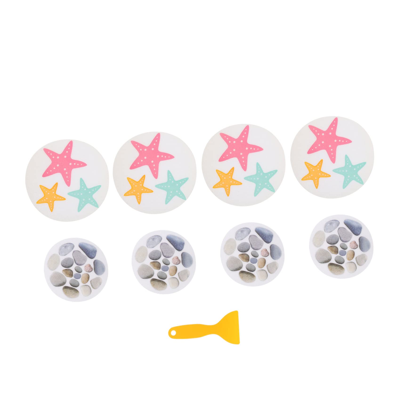 BRIGHTFUFU 8Pcs Non Slip Stickers for Bathtub Skid Floor Stickers Peva Household Safety Decals Cute Cartoon Stones for Bathroom Use