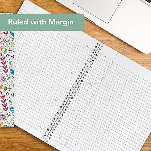Summit, A4 Floral Notebook, Wirebound, Lined, 160 Pages, 1 Notebook