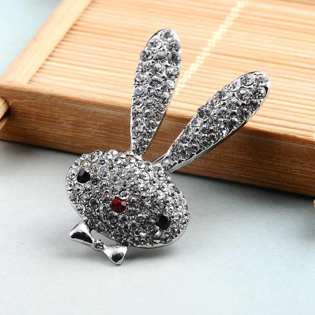 SOIMISS Animal Brooch Pin Rhinestones Bunny Breastpin Crystal Rabbit Brooch Easter Glitter Badge Jewelry Lapel Pin Cardigan Corsage Wedding - Image 4