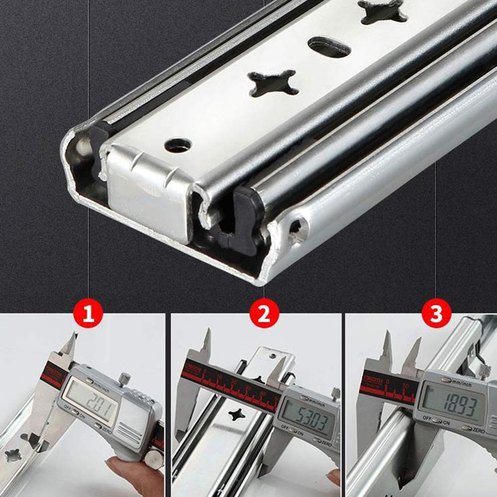 Wytrzymałe prowadnice do szuflad 650 mm, pełny wysuw, prowadnice z cichym domykiem, płynny mechanizm łożysk kulkowych, idealne do kuchni i mebli, niezawodne okucia do szuflad