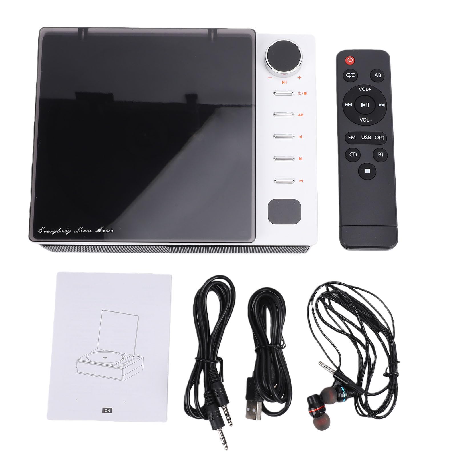 VBESTLIFE Lettore CD Portatile, Lettore CD Radio FM Bluetooth 5.1 con Telecomando, per la Riproduzione di Musica Yoga in Ufficio a Casa (WHITE)