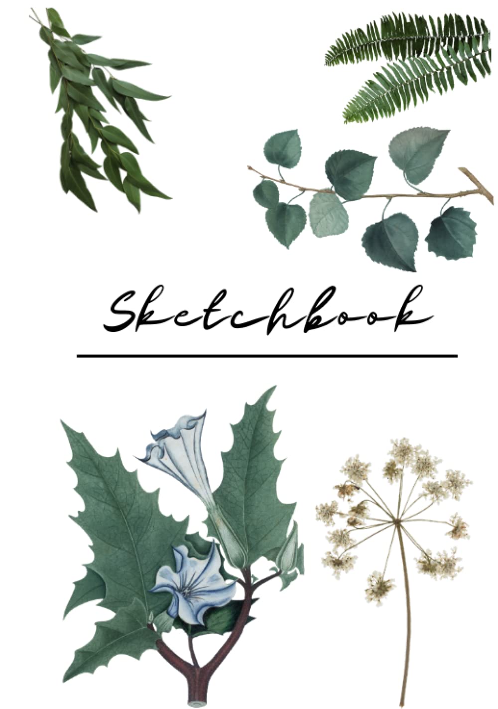 PLANTS sketchbook for school, work, home: Esthetic hardcover, premium white pages, big size. Perfect for drawing, writing.