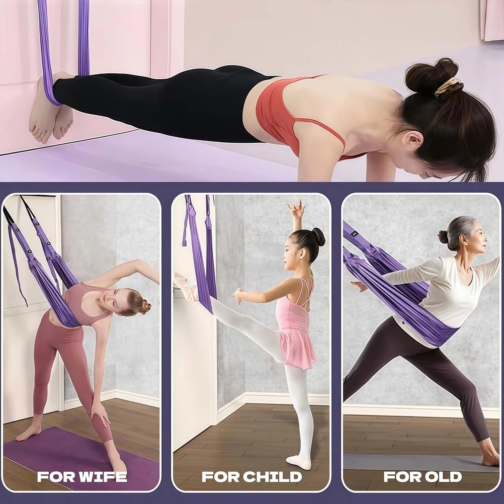 Correa de estiramiento para yoga, cinturón de entrenamiento con anclaje de puerta, entrenador de flexibilidad para fitness, gimnasia y baile