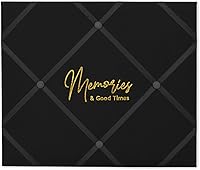 Haven Home Decor Memories French Memo Board 19x16 Black Linen Wall Hanging - Ribbon Photo Display No Pins Needed