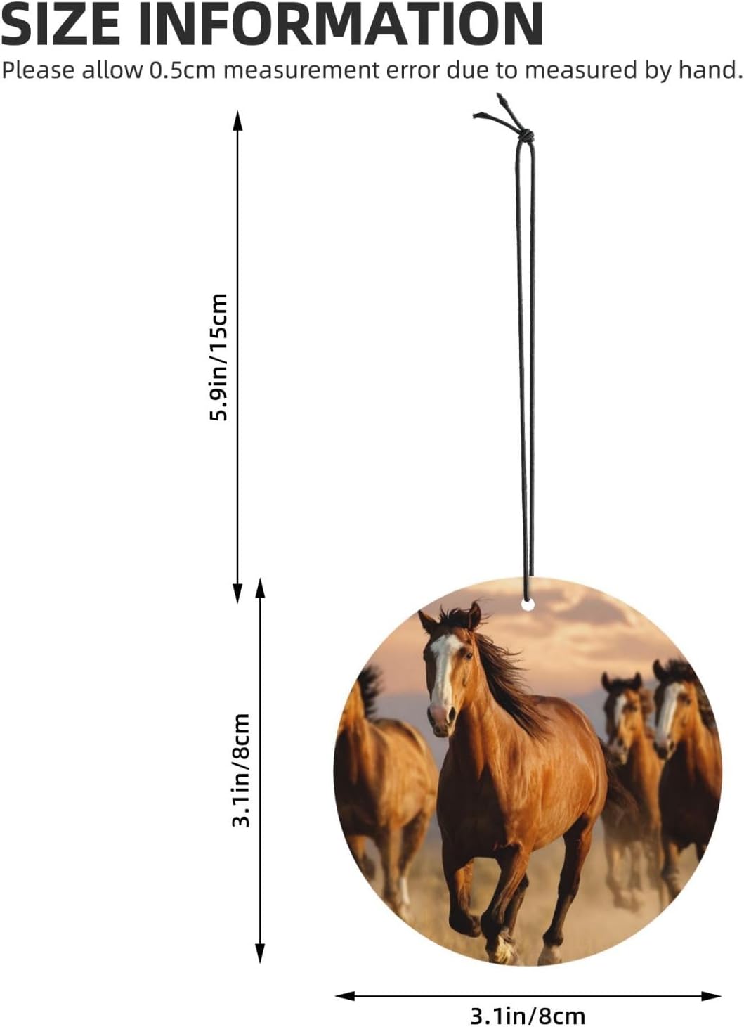 Car Air Freshener 24 PCS Horses Hanging Car Air Fresheners Auto Interior Decor Card Freshener Strong Scented Card Lavender Cars Scents for Office Bedroom Close Drawer Round Shape