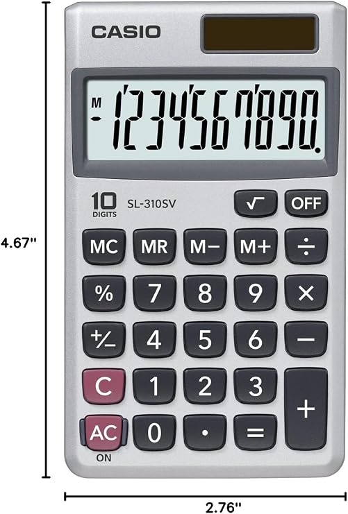 Casio SL-310SV Solar Powered Standard Function Calculator
