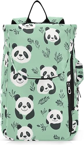 Mochila de tenis de bádminton con diseño de pandas, color verde menta, sin costuras, con capacidad para 2 raquetas para mujeres y hombres, maleta