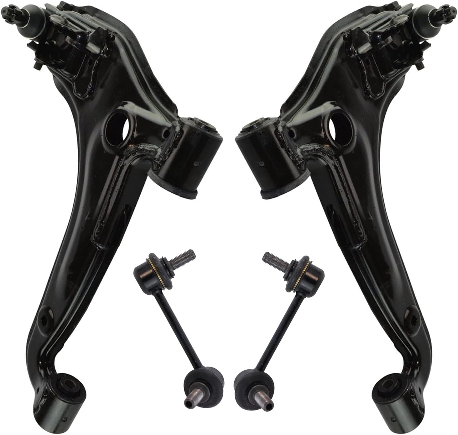 TRQ Front Suspension 4 Piece Kit Control Arm with Ball Joint Sway Bar Stabilizer Link Compatible with 1999-2005 Mazda Miata 524-467 524-468 K750106 K750107 MS76816 MS76817 MS80176 MS80177