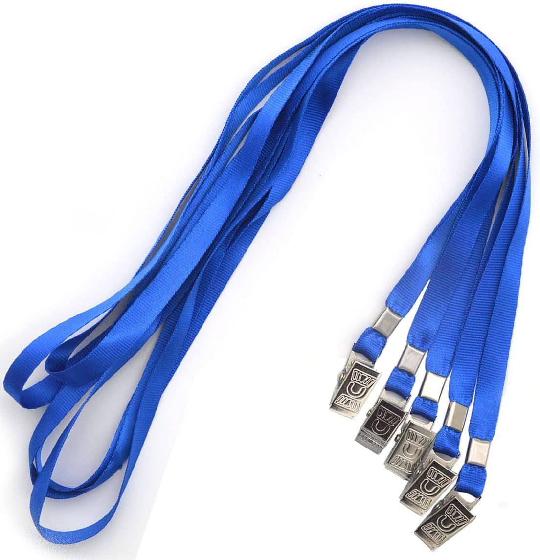 Ollain Lanyards for Id Badges Nylon Neck Flat Cruise Lanyard Bulldog Clips Durably Lanyards for Men Women Office ID Name Tags and Badge Holders (Blue, 100 Pack) - Image 7