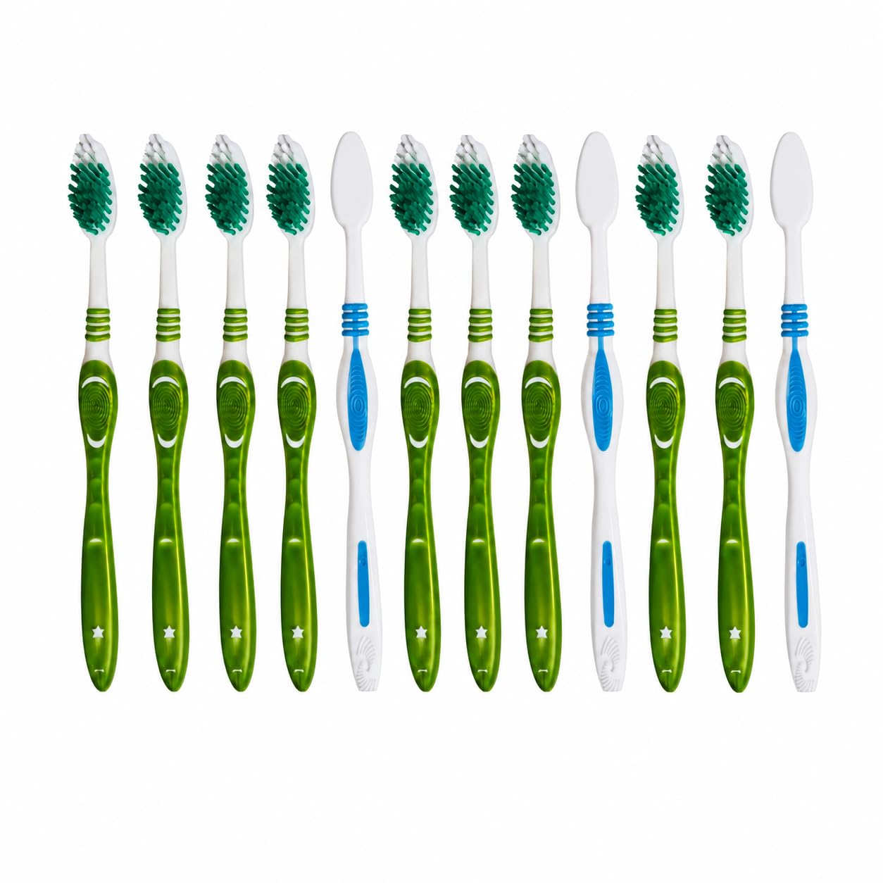 Premium Toothbrush with Soft Bristles and Comfort Grip, Pack of 12 | Dual Tone Bristles, Tapered Head, Non-Slip Neck, Gentle on Gums, For Whole Family-image-49