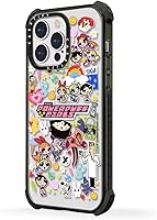 Vista 6 de CASETiFY Ultra Impact - Funda para iPhone 13 Pro Max [Co-Lab / protección contra caídas de 9.8 pies] – The Powerpuff Girls Stickermania - Negro