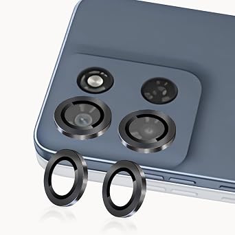 Zeking 2 Set Camera Lens Protector Compatible with Motorola Moto G Play 2026, Scratch-Resistant HD Clarity Ultra-Thin 9H Tempered Glass with Aluminum Edging, Individual Metal Lens Cover Black