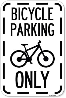 Bicycle Parking Only (with Graphic) | 12" X 18" Heavy-Gauge Aluminum Rust Proof Parking Sign | Protect Your Business & Municipality | Made in The USA
