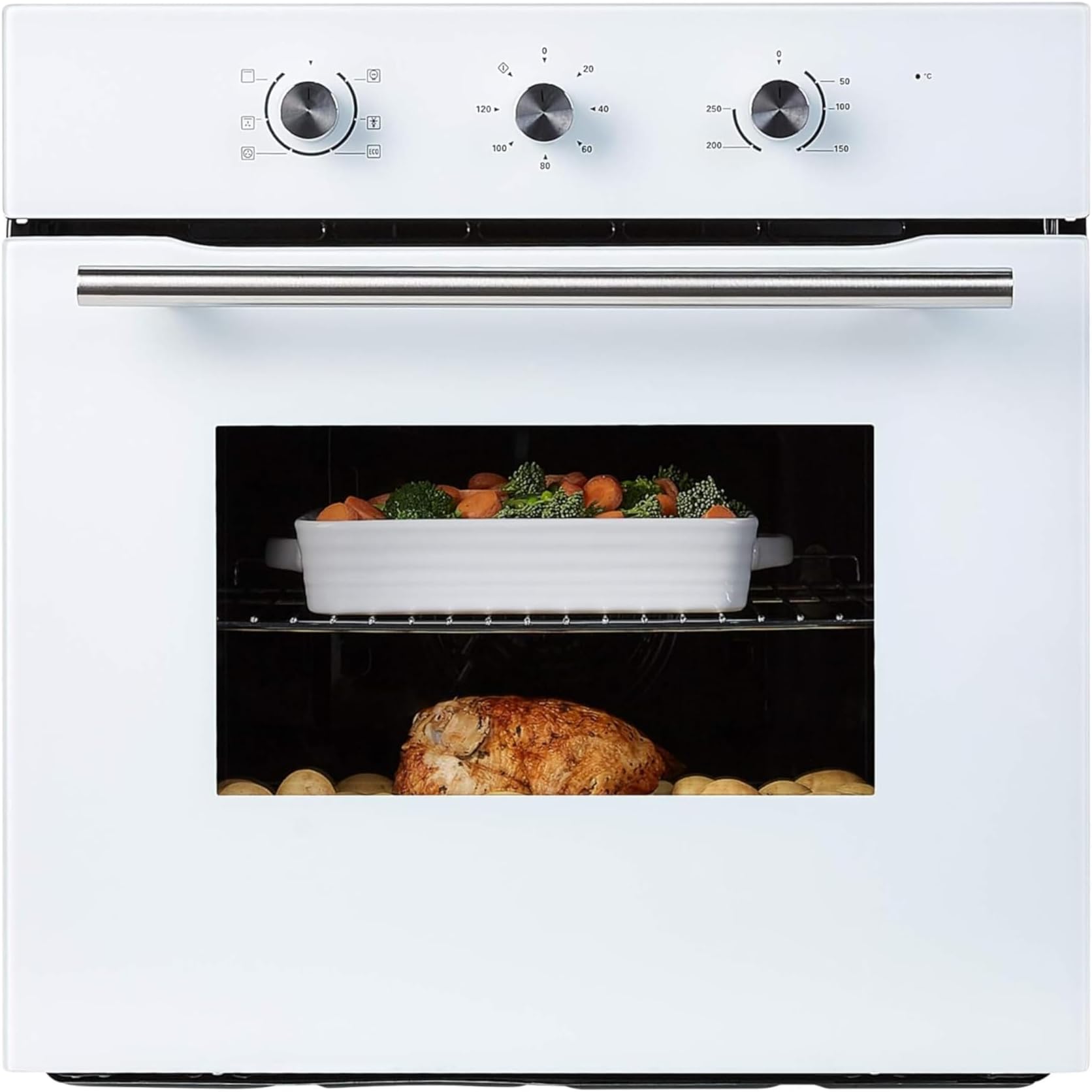 Cookology COF600WH 60cm White Built-in Single Electric Fan Forced Oven & timer