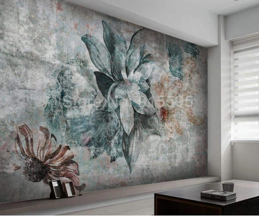 Papier peint floral 3D rétro vintage salon décor mural panoramique 250x175cm