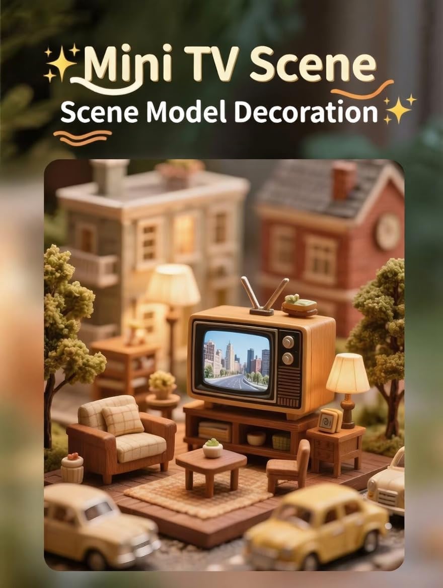 Mini Retro TV, 2.4 Inch HD 720p Tiny TV Classics with 8GB Storage, Support External USB Disk Playback, 180 Minutes of Battery Lifeg 1:12 Scale for Dollhouse Miniature Scenes Gift (Retro Red)