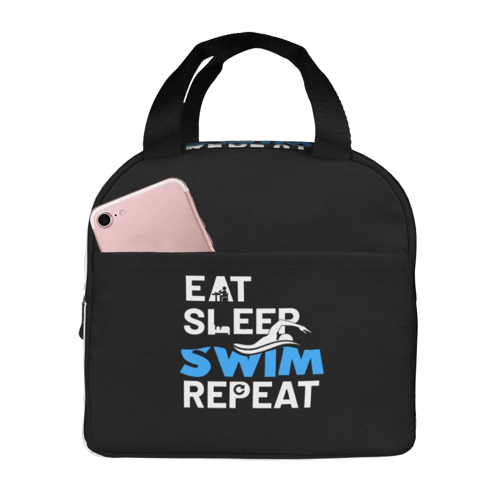Eat Sleep Swim Lunch Bag for Women Adults Men Insulated Lunch Box Leakproof Cooler Food Containers Reusable High