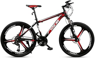 26inch Mountain Bike,Carbon Steel Frame Hard-tail Bicycles,Dual Disc Brake and Front Suspension,21-speed, 24-speed, 27-speed (Color : Red, Size : 21-speed)
